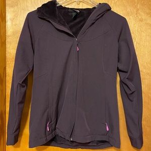 Purple soft lined fall jacket with hood